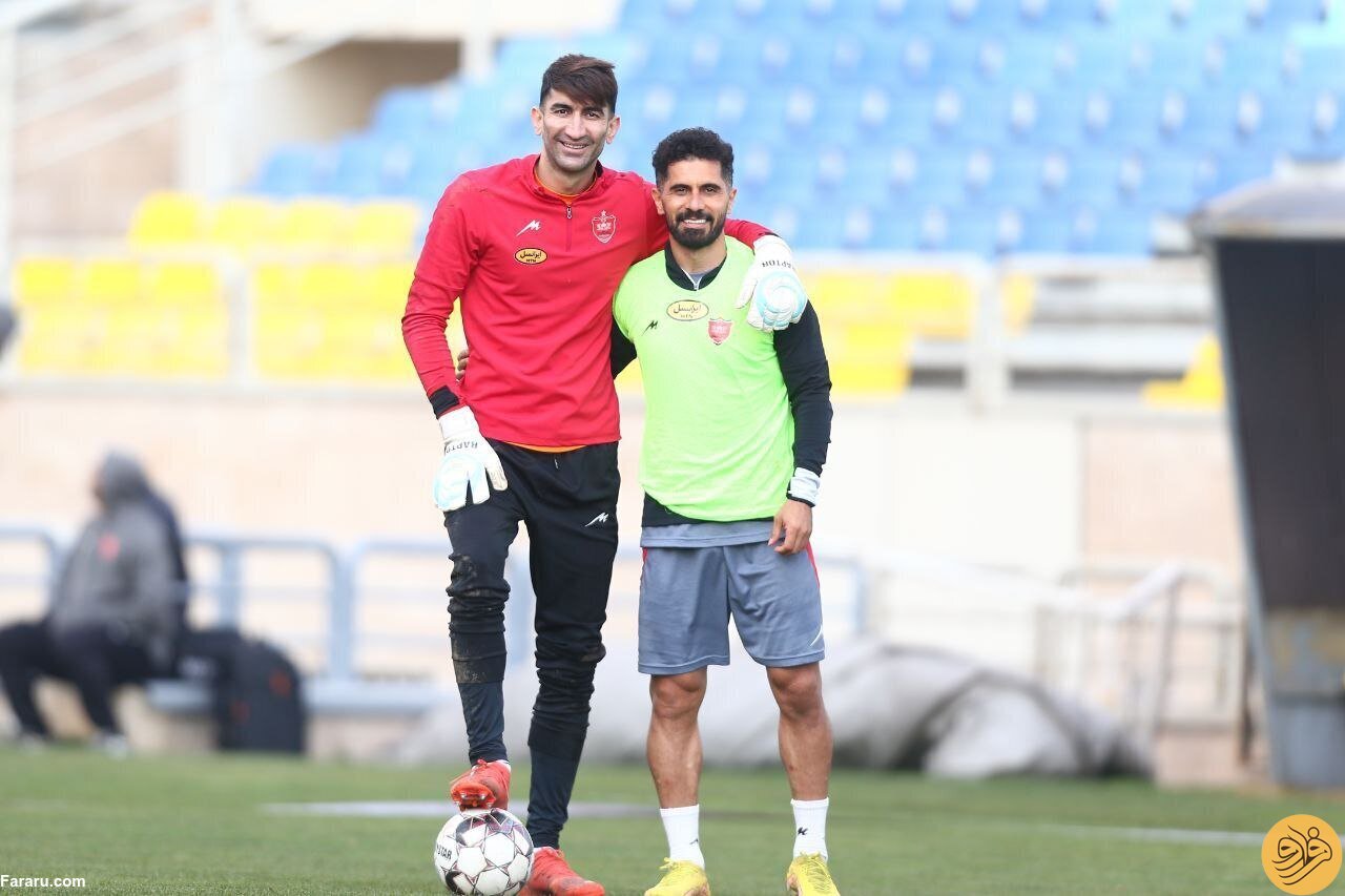 (عکس‌) چهره جدید علیرضا بیرانوند در تمرین پرسپولیس