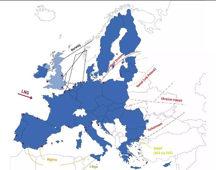 اروپا چقدر ذخیره گازی دارد؟