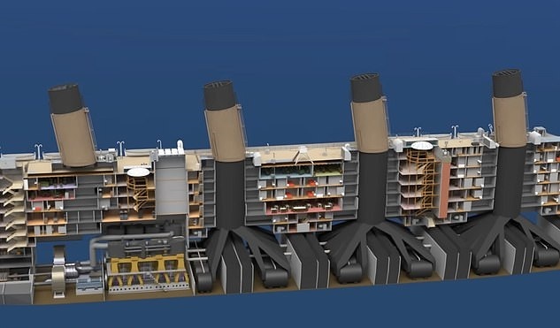 تصاویر شبیه سازی شده از داخل کشتی تایتانیک پیش از غرق شدن در حال تکمیل