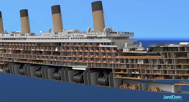 تصاویر شبیه سازی شده از داخل کشتی تایتانیک پیش از غرق شدن در حال تکمیل