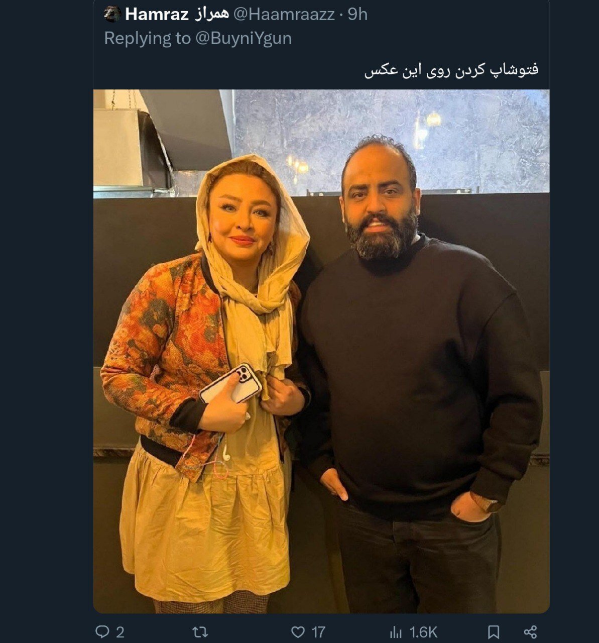 (عکس) واکنش احسان علیخانی به تصویری فیک؛ نه بابا من نیستم، ادیت شده‌ام///