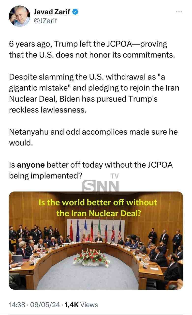 ظریف: آیا جهان بدون برجام جای بهتری شد؟!