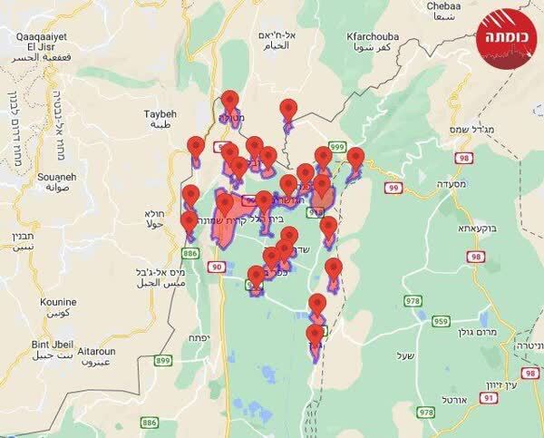 آژیرهای ممتد خطر در شمال فلسطین اشغالی هم‌زمان با حضور نتانیاهو