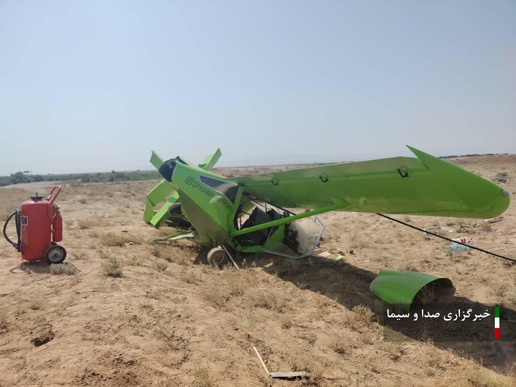 جان باختن یک نفر در حادثه سقوط هواپیمای آموزشی در نظرآباد ////