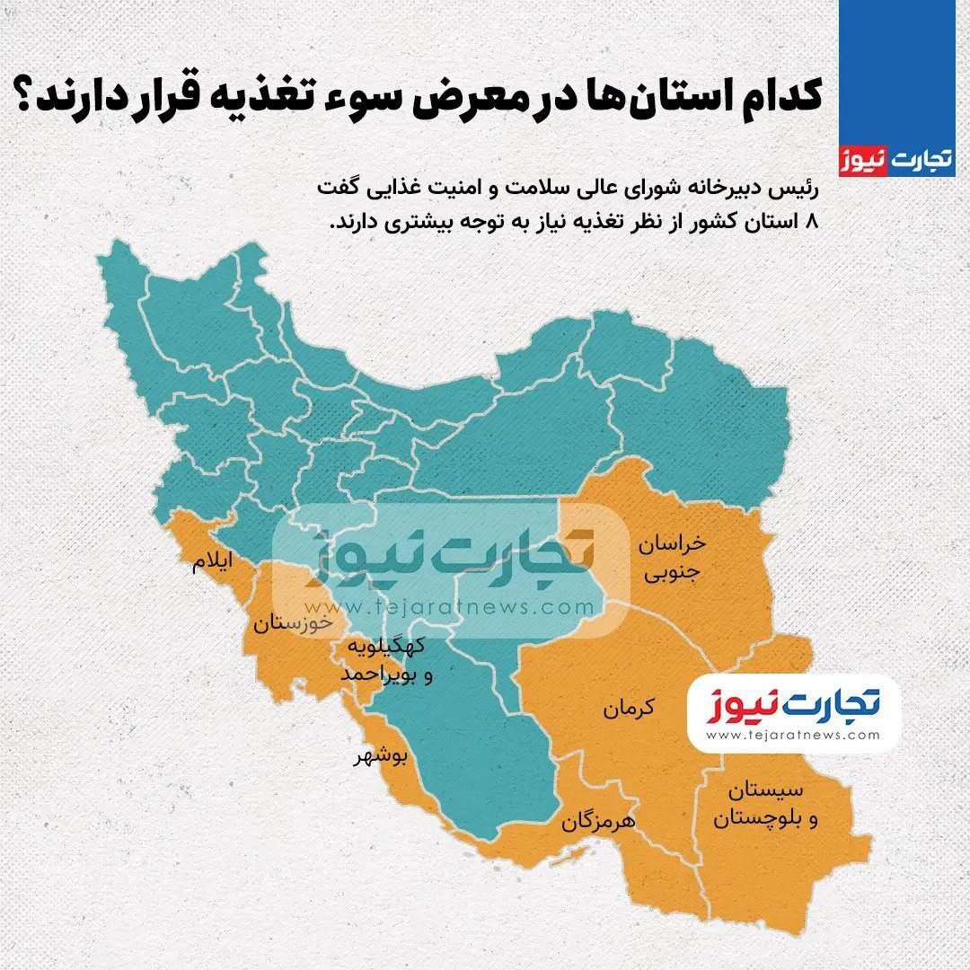 (اینفوگرافی) کدام استان‌ها در معرض سوءتغذیه قرار دارند؟