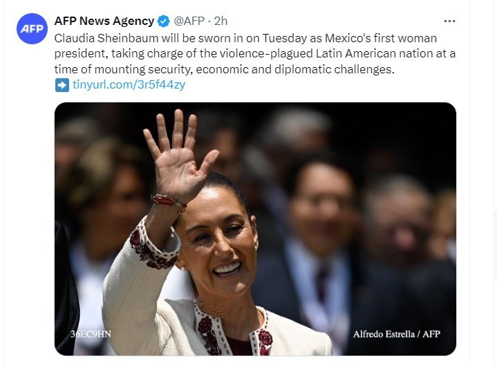 سوگند اولین رئیس جمهور زن مکزیک