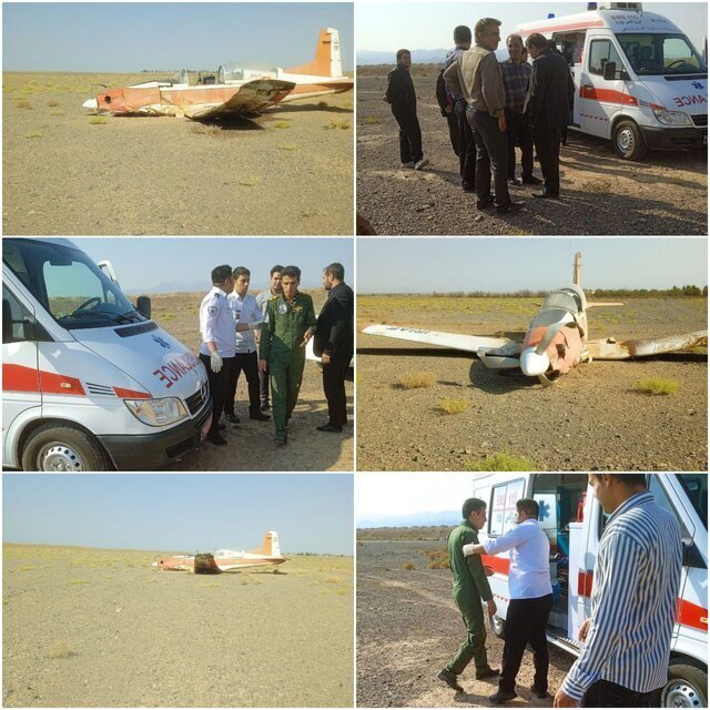 سقوط یک فروند هواپیمای آموزشی در زواره اصفهان