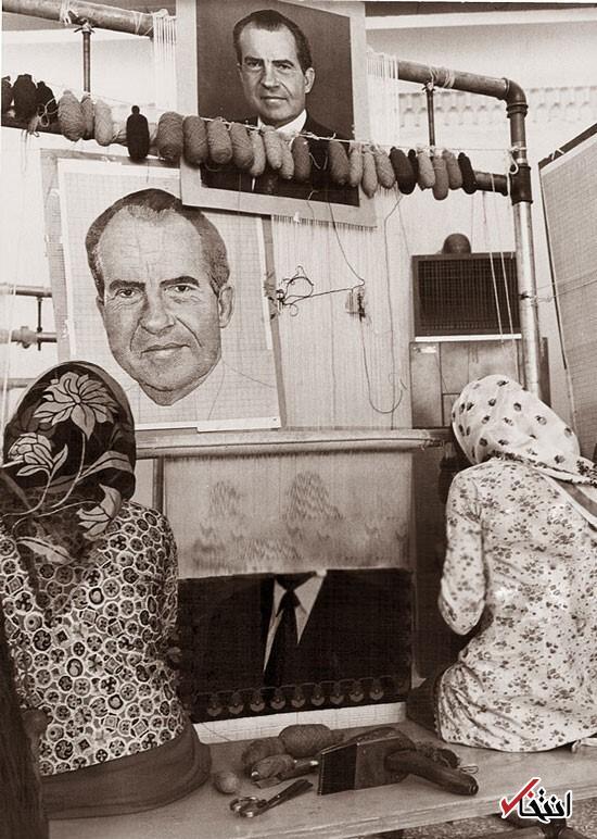 رئیس جمهور آمریکا بر روی فرش ایرانی (تصویر)