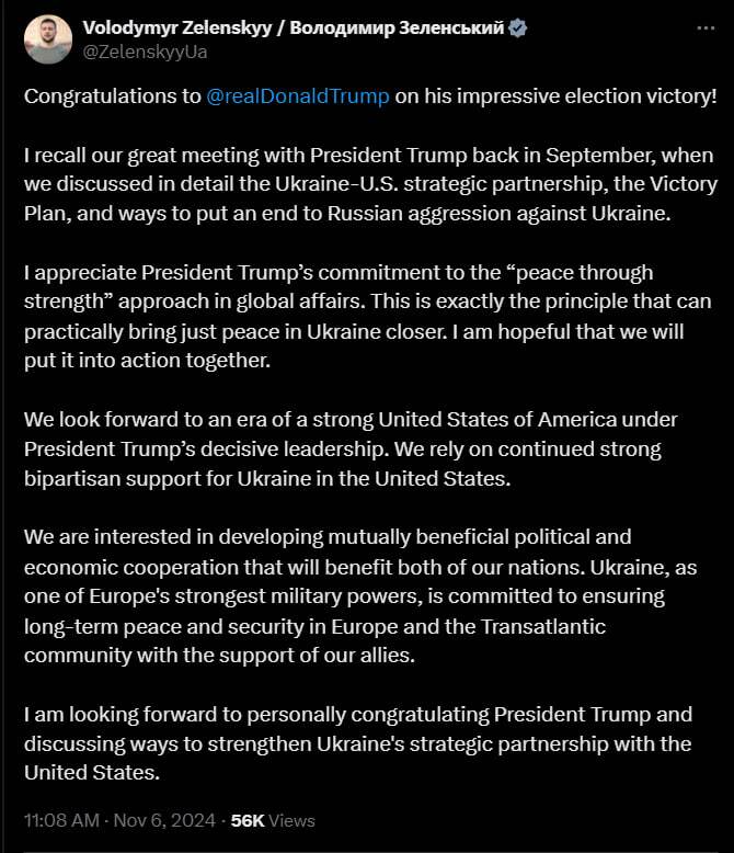 واکنش‌ رهبران جهان به پیروزی ترامپ در انتخابات آمریکا////