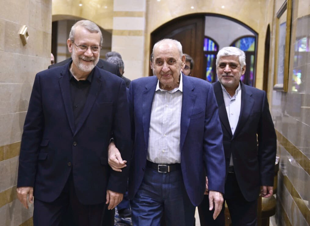 تصویری متفاوت از علی لاریجانی همراه با نبیه بری رئیس مجلس لبنان