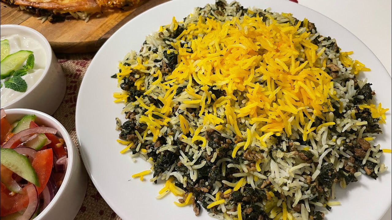 طرز تهیه یک پلوی مخلوط خوشمزه با اسفناج 
