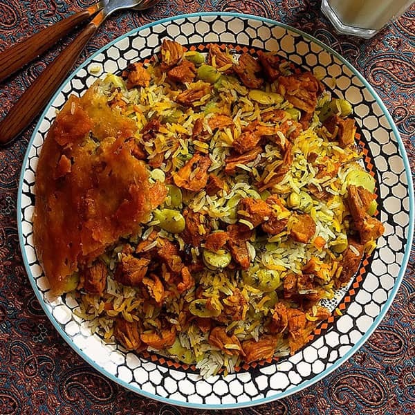 پلو باقالی مخلوط؛ پلو خوشمزه بهاری